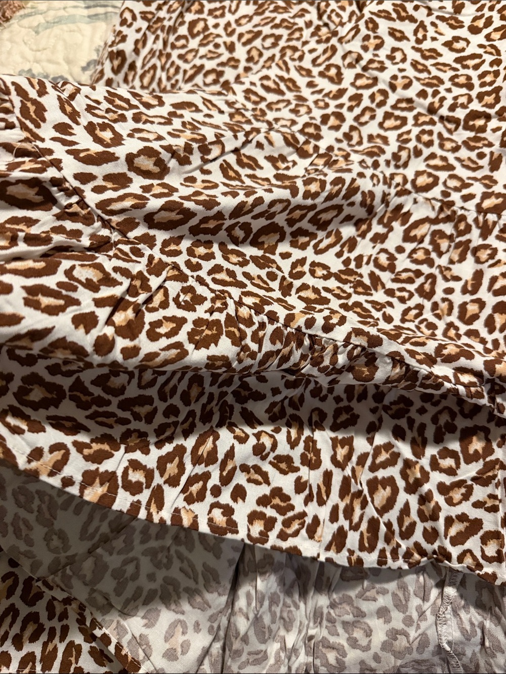 Nine West Cream and Brown Leopard Print Tiered Midi Dress - Picture 3 of 3